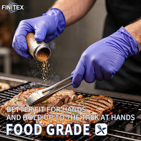 FINITEX nitrile gloves 3.2mil thickness close-up for durability