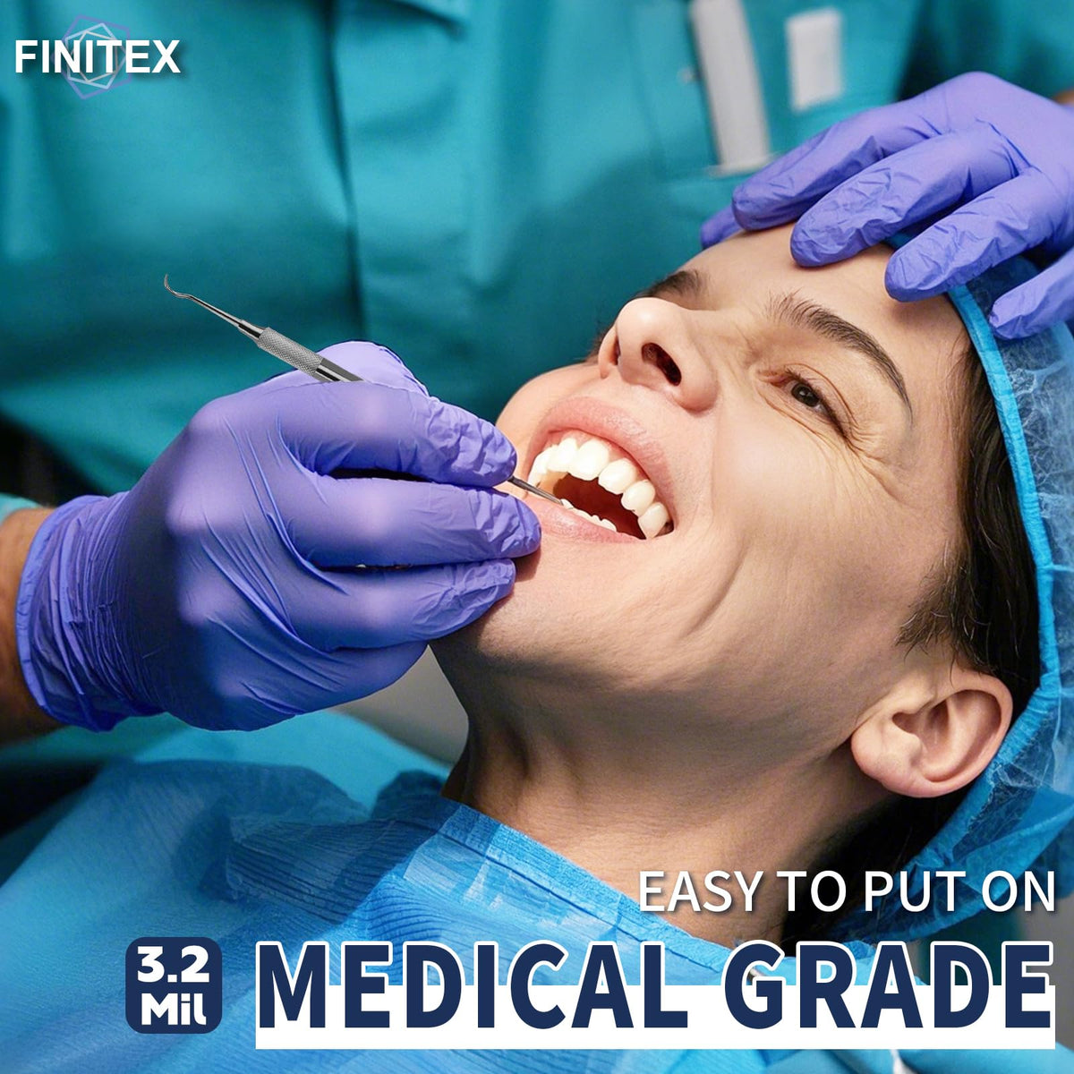 FINITEX nitrile gloves finger texture shown for better grip