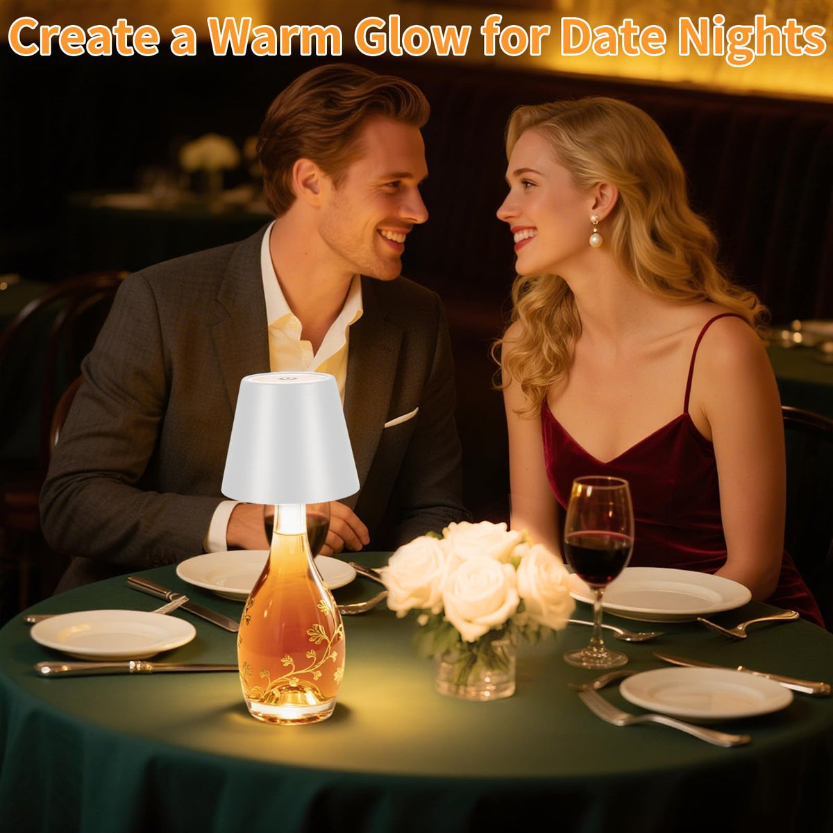 Fintoriel compact and elegant bottle lamp suitable for nightstands or bars.