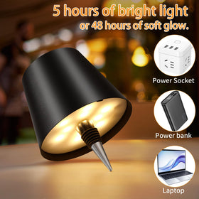 Fintoriel rechargeable bottle lamp charging via USB for cordless use