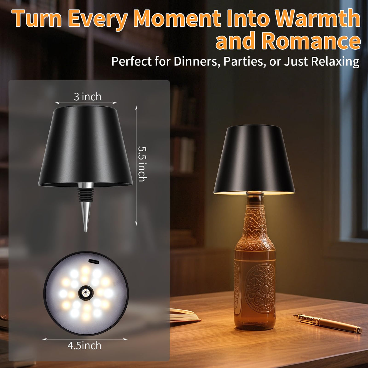 Fintoriel bottle lamp styling a wine bottle for stylish mood lighting