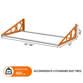 Fioracl heavy-duty rack capable of 400 pounds for four tires.