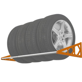 Fioracl tire rack wall mount extended view showing adjustable length 31–56 inches.