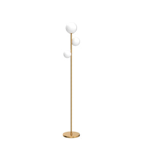 Fiqevs 3-globe floor lamp foot switch enables easy control from bed or sofa