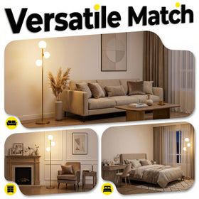 Fiqevs 3-globe floor lamp tall 65-inch height provides broad lighting