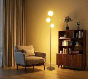 Fiqevs 3-globe floor lamp heavy weighted base ensures stability around children and pets