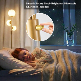 Fiqevs dimmable floor lamp with frosted glass shades for soft, glare-free lighting.