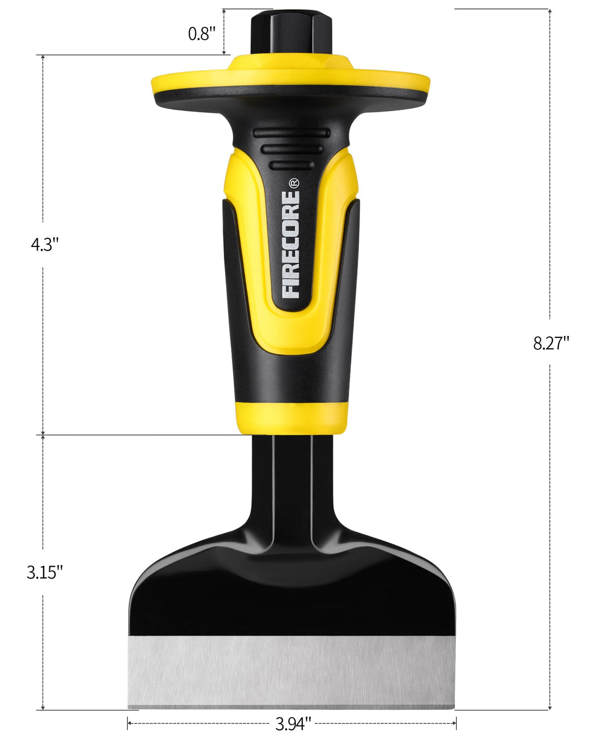 Firecore flat chisel 11-inch designed for flat splitting and shaping stone.