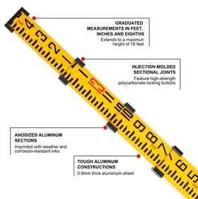 Firecore FLR500C dual graduations enable flexible ft/eighths and ft/in readings