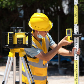 Firecore FRD100 receiver with rod clamp for locating laser lines