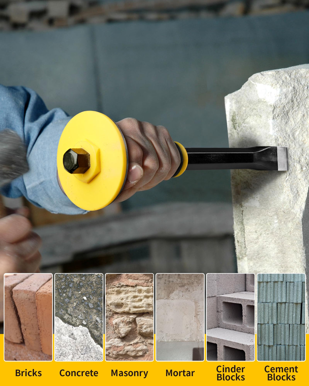 Firecore masonry chisel set versatile across brick, stone, tile and mortar.