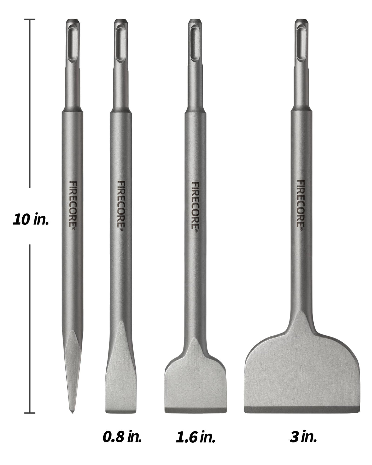 Firecore scaling chisel 10in for rust and adhesive removal