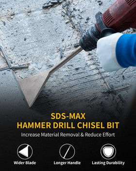 Firecore chisel handles concrete and mortar debris for clean breaks.