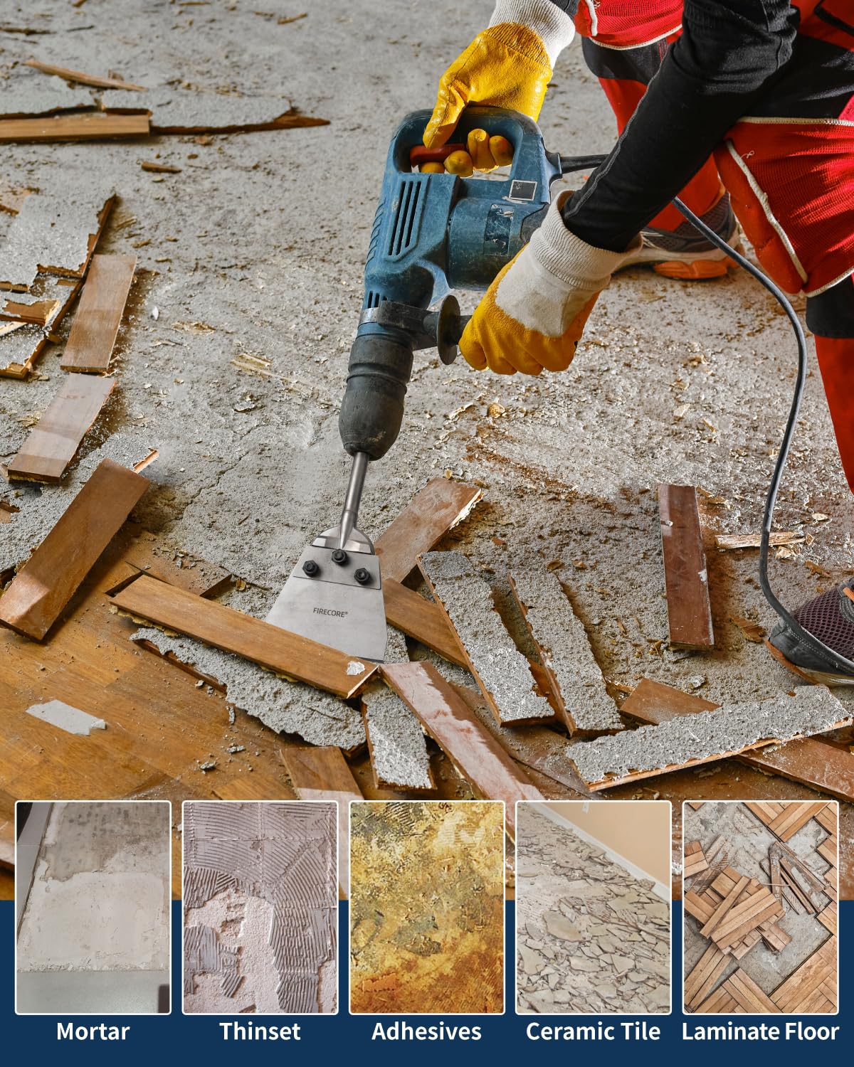 Firecore alloy steel construction delivers wear resistance for heavy duty floor work