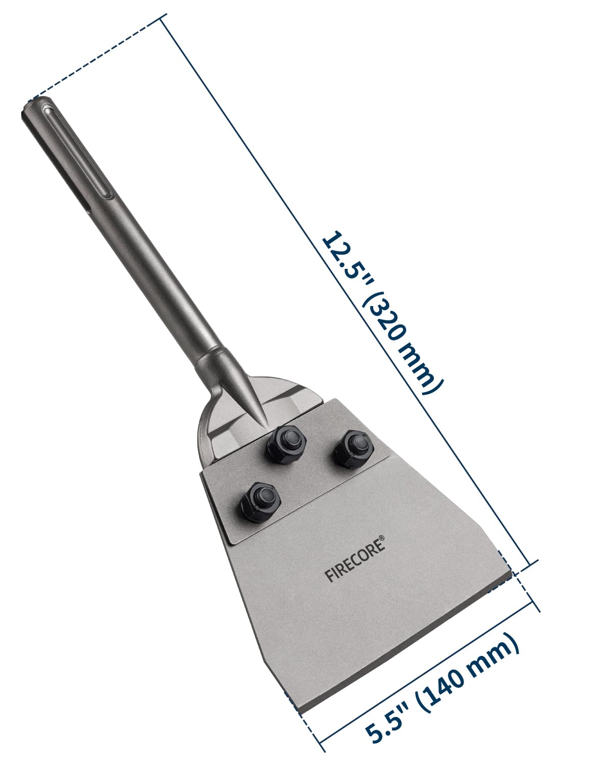 Firecore scraper wide blade enables faster material removal on ceramic tile and mortar