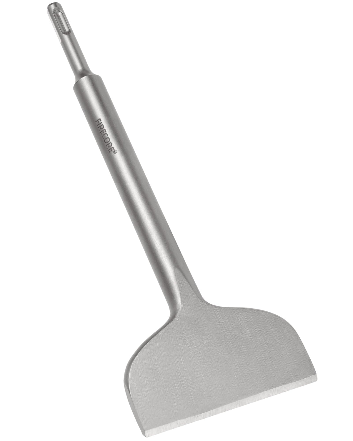 Firecore SDS Plus chisel tip close-up showing beveled edge for fast removal