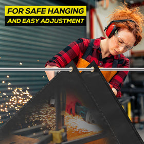 FIREWESS blanket can drape over surfaces or stand as a vertical shield against sparks.