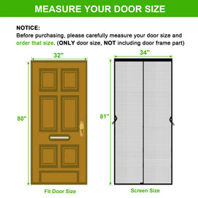 Firguny magnetic screen door installation steps show easy, tool-free setup for quick use.