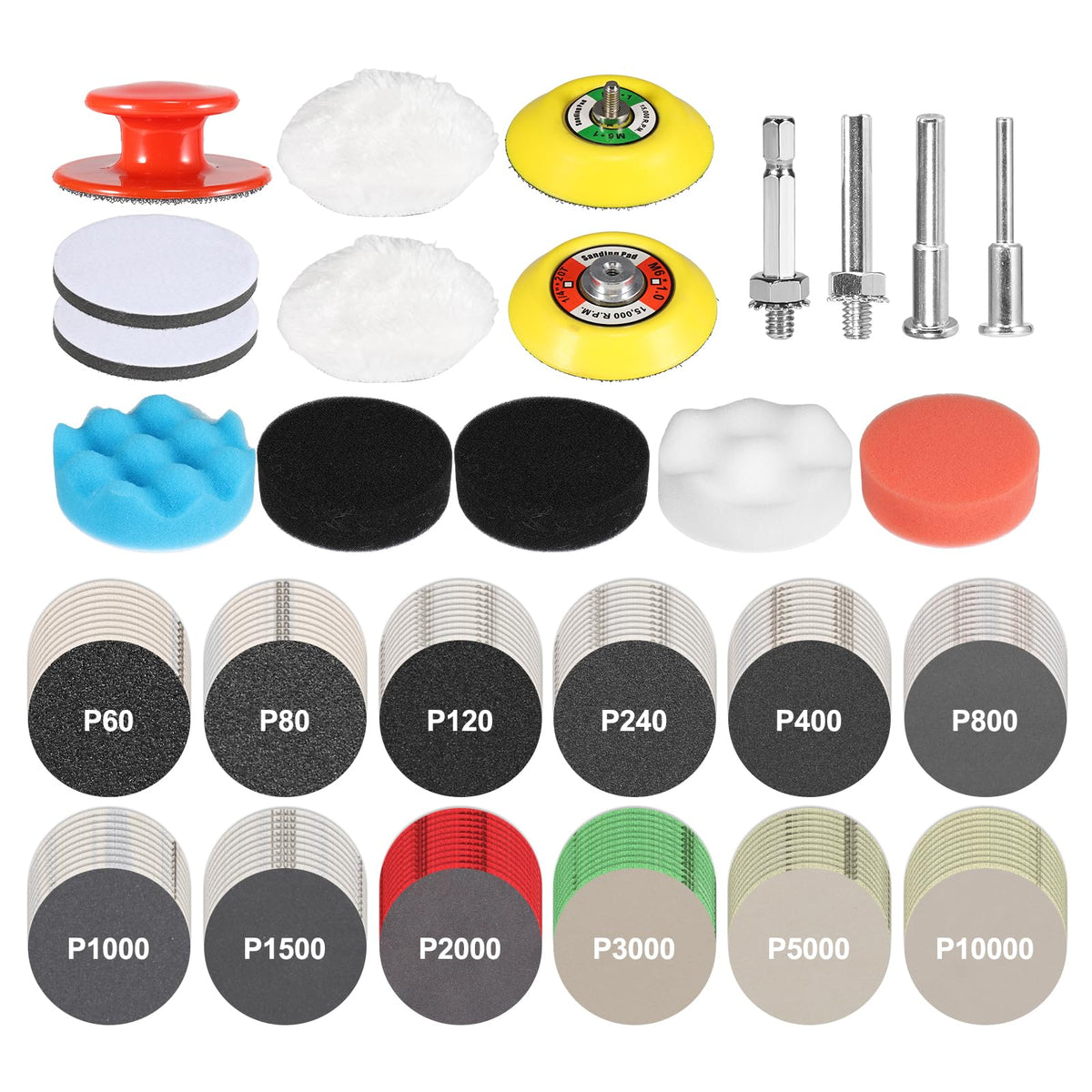 Firmoath 136Pcs Sanding Disc Kit 3in setup for versatile drill polishing