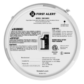First Alert 1046846 hinge battery access for easy maintenance