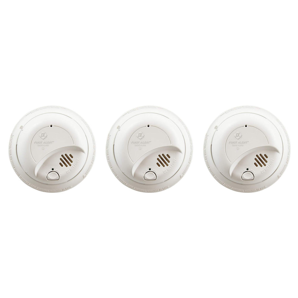 First Alert 9120B smoke detector in a 3-pack with hardwired and battery backup.