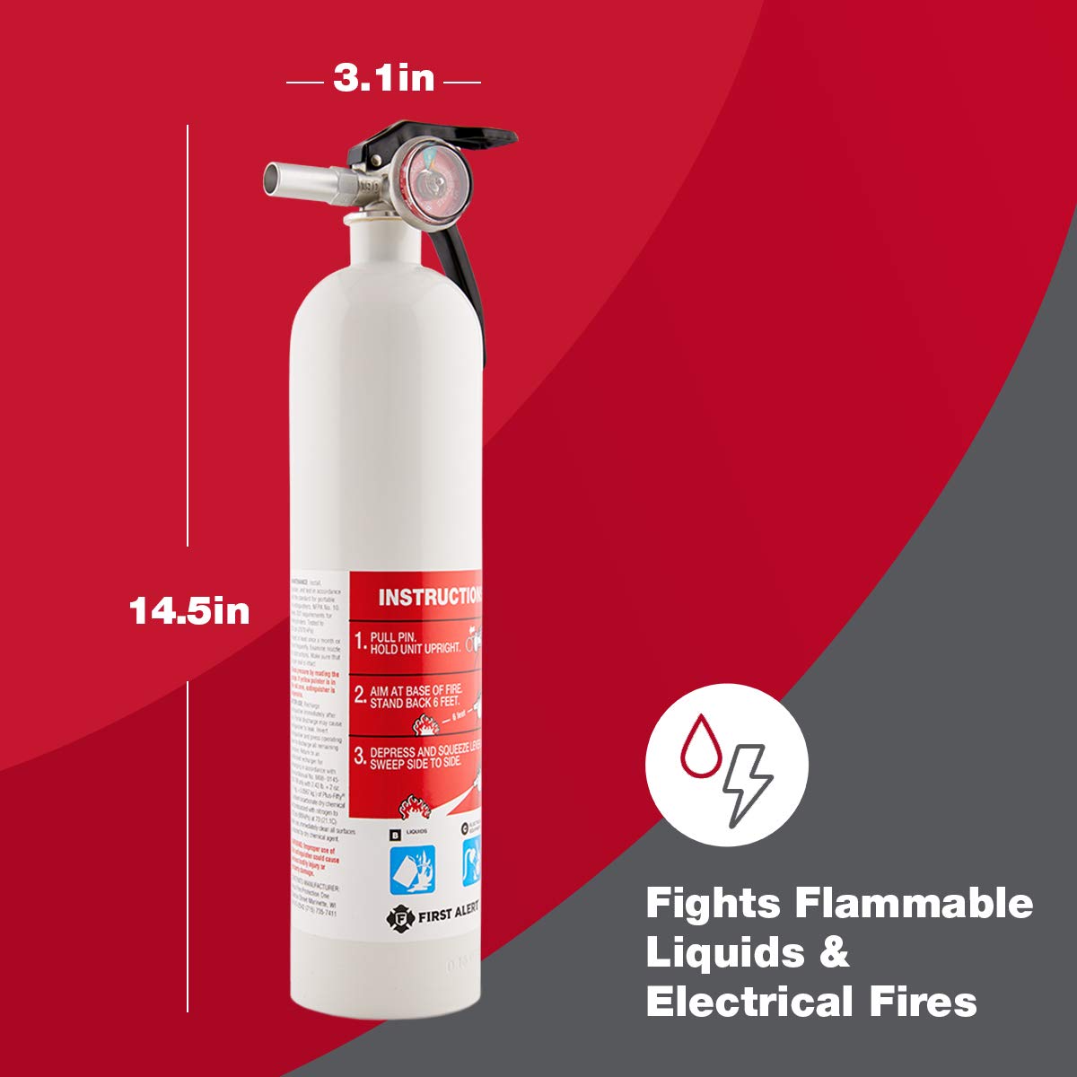 First Alert AUTOMAR10 instruction label remains legible in harsh conditions.