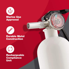 First Alert AUTOMAR10 safety pin prevents accidental discharge during sea adventures.