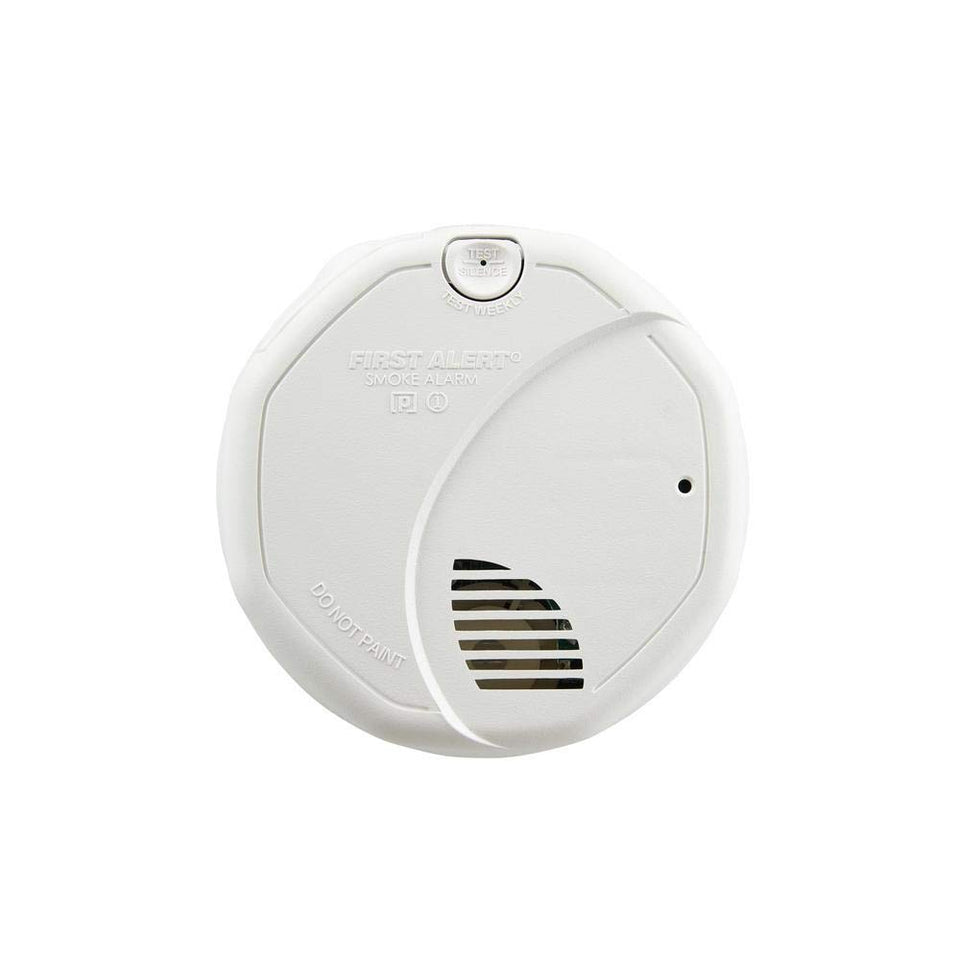 First Alert BRK 3120B hardwired smoke detector with dual sensors for reliable home safety.