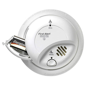 First Alert BRK SC9120FF test/silence button in use simplifies routine checks