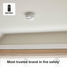 First Alert BRK SMCO100 back view highlights battery-powered setup for flexible placement.