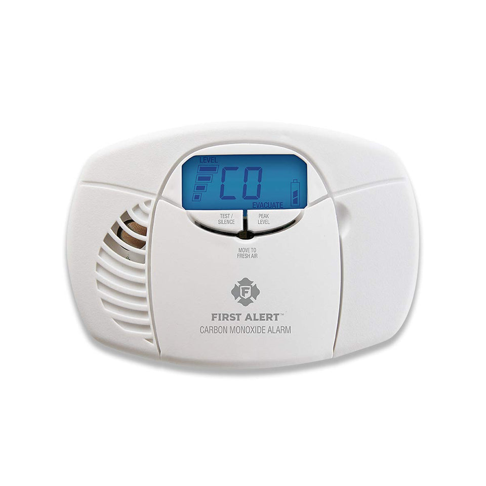 First Alert CO410 digital display shows current CO levels clearly.