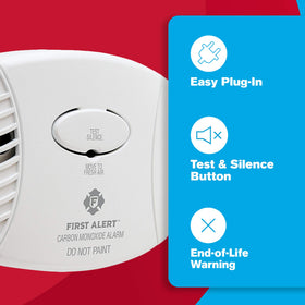 First Alert CO600 test/silence button in use for quick function checks
