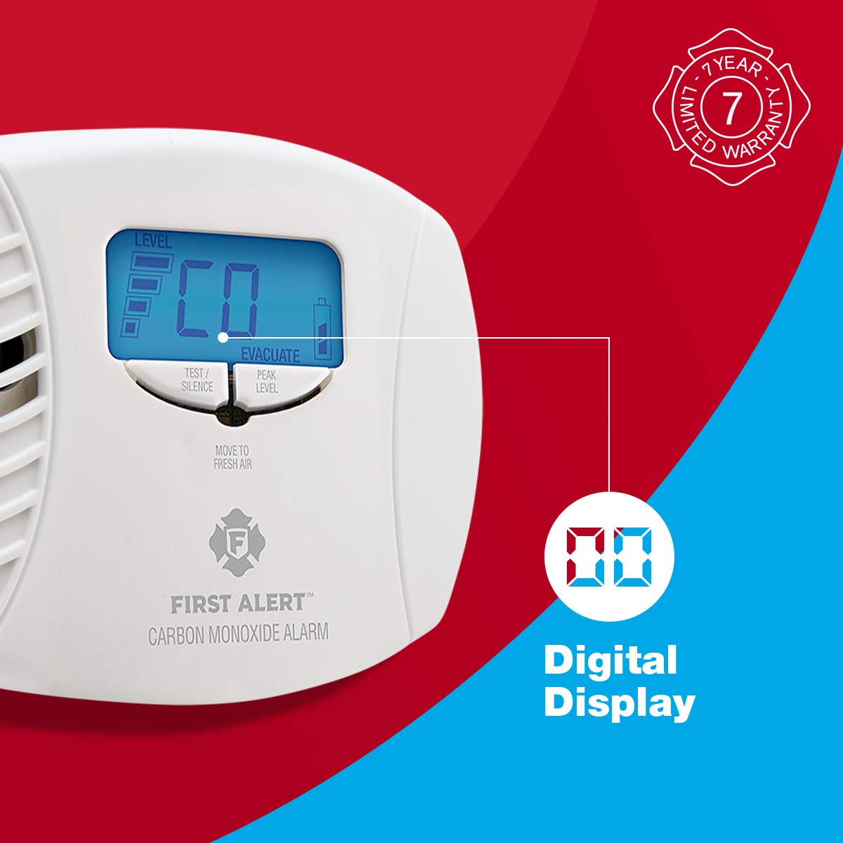 CO615 wall outlet in use with detector mounted