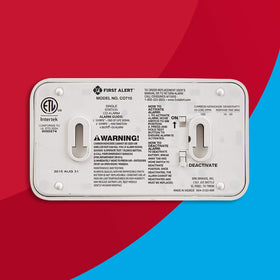 First Alert CO710 top view, easy access test button for checks.
