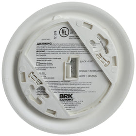 First Alert HD6135FB back panel with wiring options for a reliable hardwired setup.