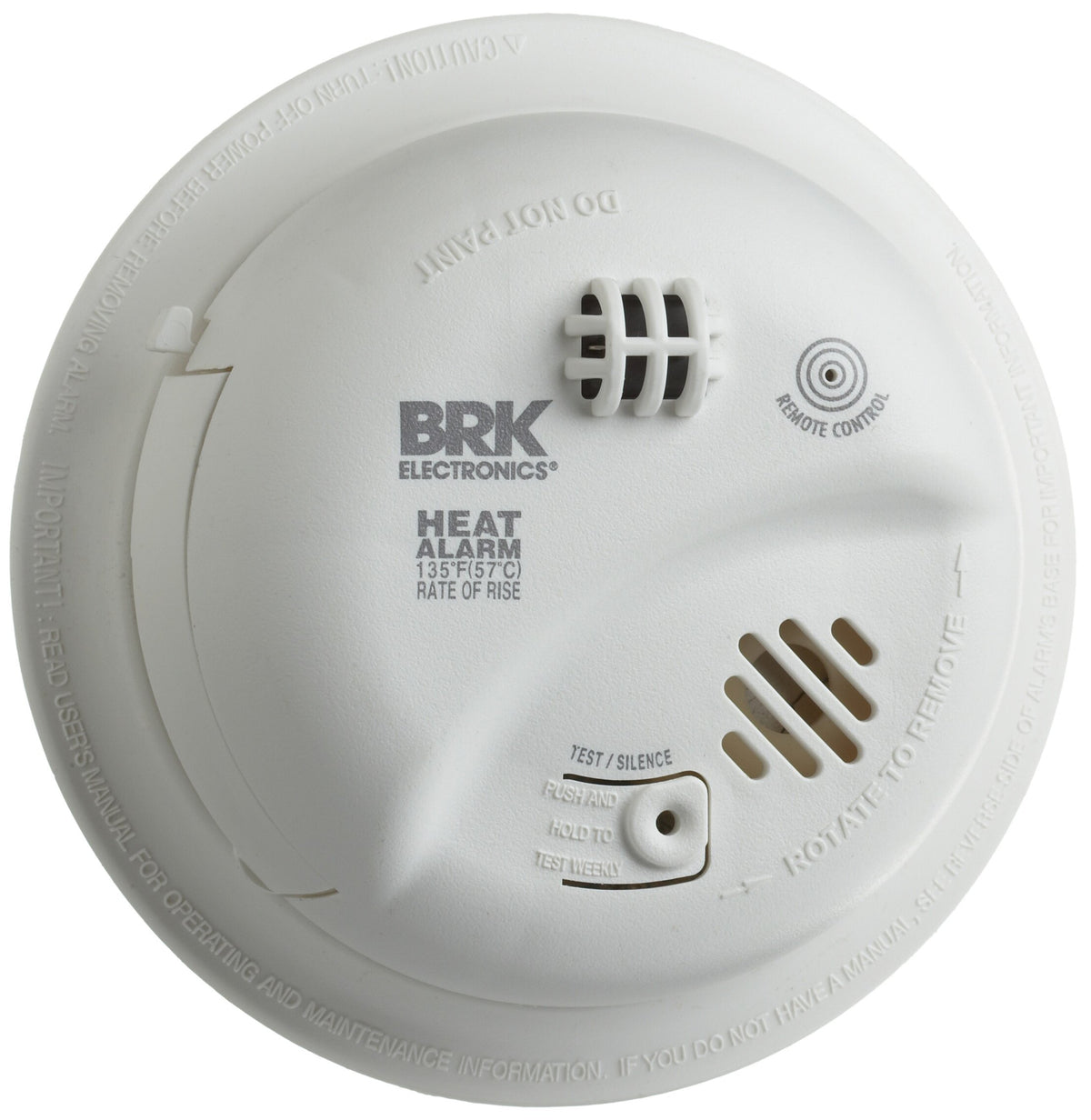 First Alert HD6135FB front view, compact heat alarm ready for easy installation.
