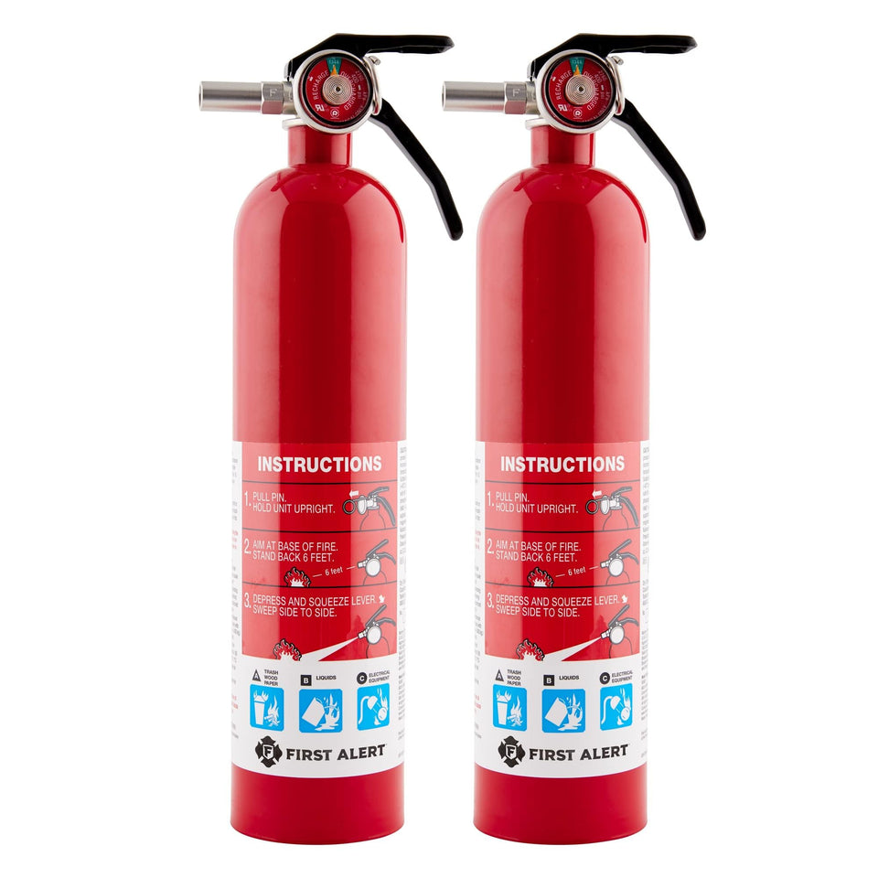 First Alert Home1-2 extinguisher front view for quick home response.