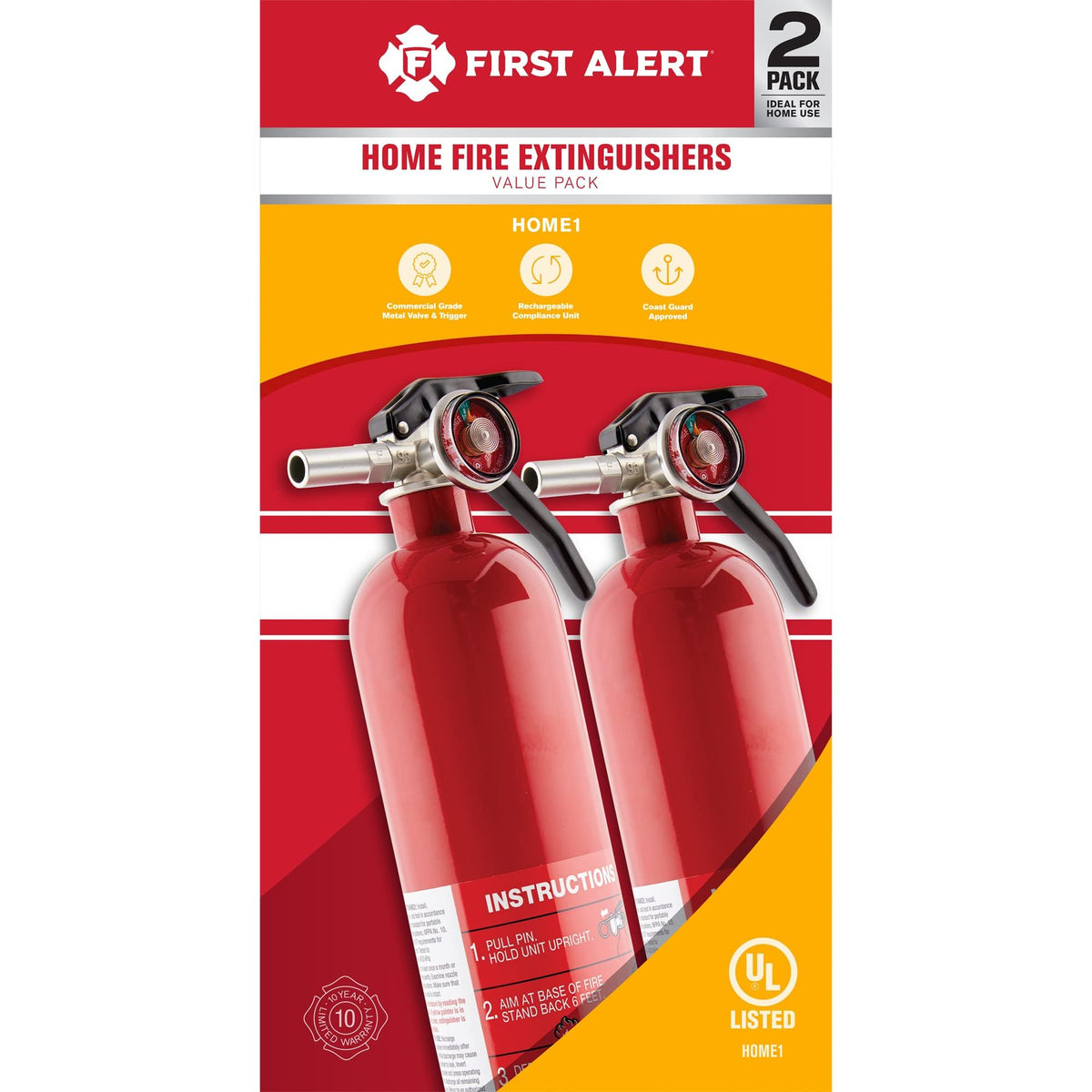 First Alert Home1-2 extinguisher side view showing compact form.