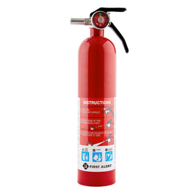 First Alert Home1-2 rechargeable housing showcases durable metal design for reuse.