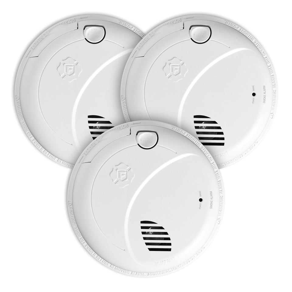 First Alert interconnect smoke alarm front view shows multi-room coverage