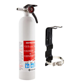 First Alert Marine1 fire extinguisher - front view with quick access mounting