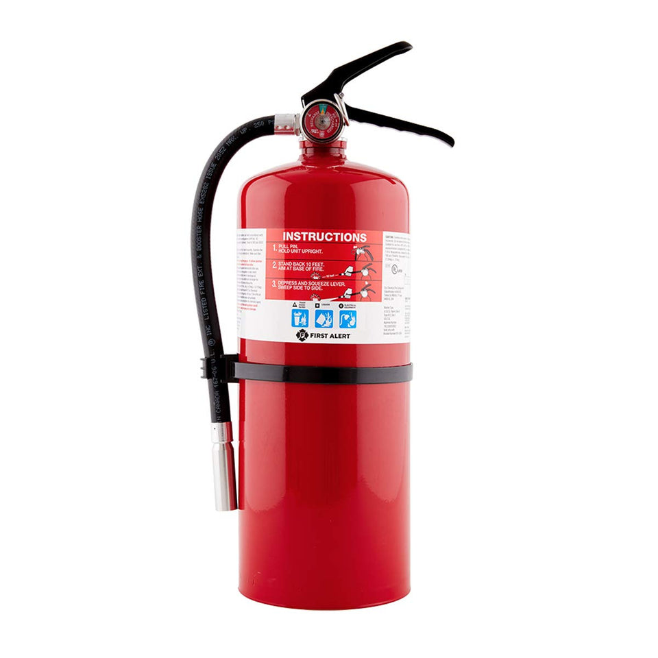 First Alert PRO10 Rechargeable Commercial Fire Extinguisher overview for office safety.