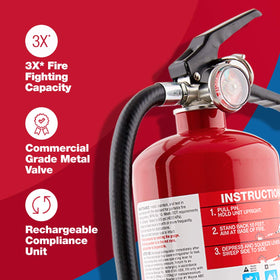 First Alert PRO5 color-coded gauge provides at-a-glance readiness.
