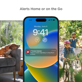 First Alert SC5 smart alarm phone notification shows mobile alerts for smoke or CO events.