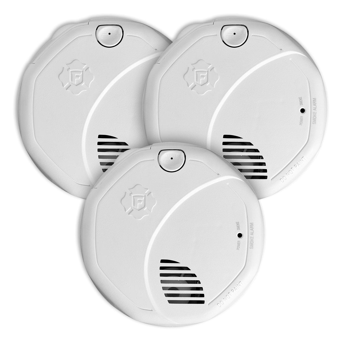 First Alert SM300-AC smoke alarm front view with dual sensors for fast and slow fires