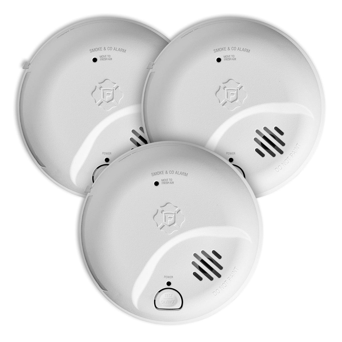 First Alert SMICO100-AC interconnect alarm front view with battery backup for continuous protection.
