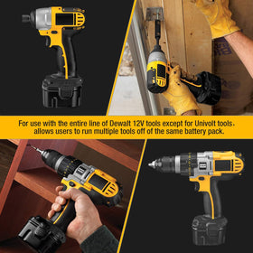 FirstPower battery in use with Dewalt 12V tools showing extended runtime