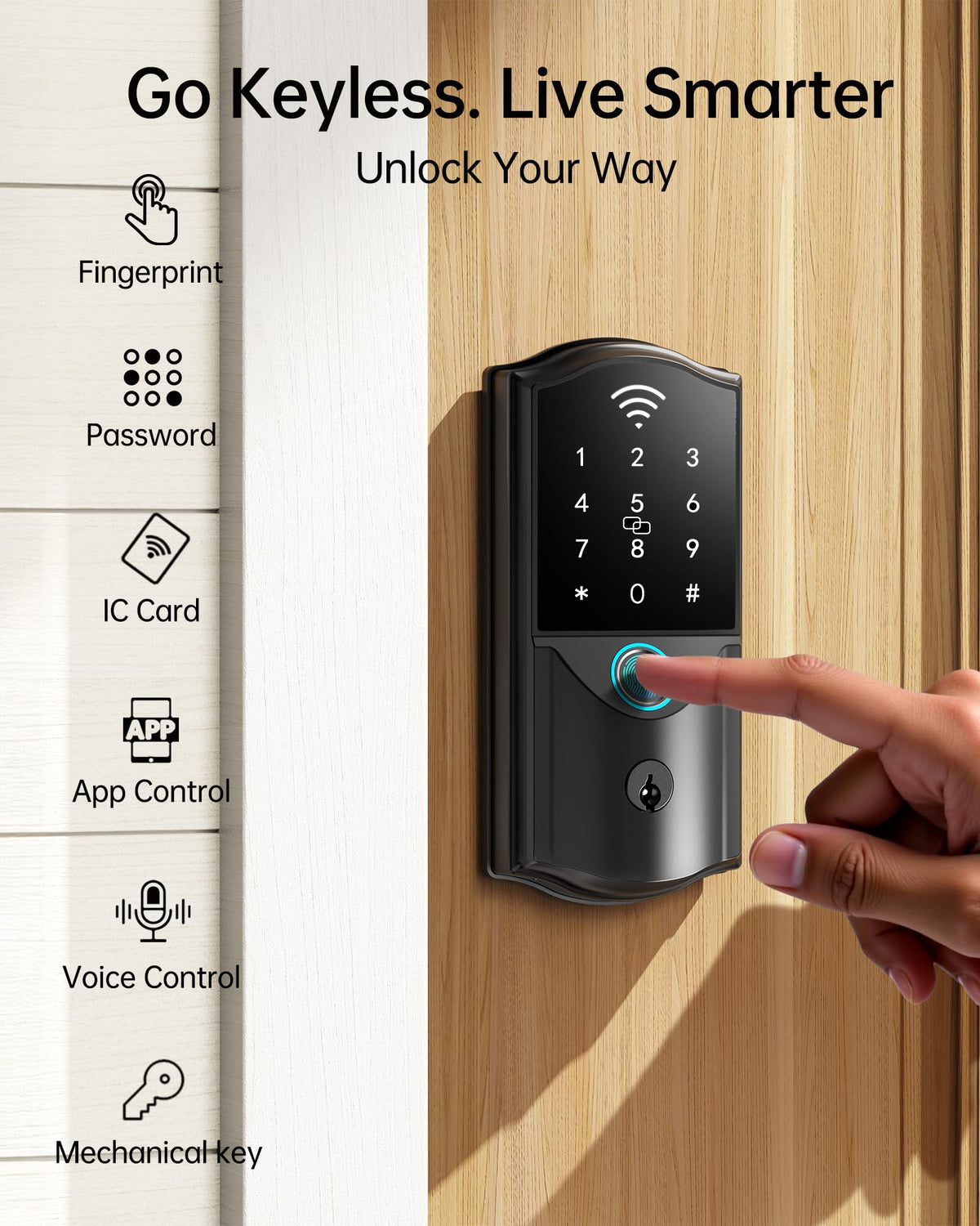 Firstriver WiFi Smart Lock auto-lock feature helps keep doors secure