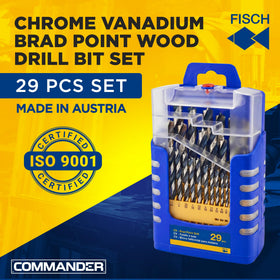 Fisch precision-tip drill bits improve entry control and reduce tear-out in woods.