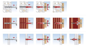 fischer DuoPower installation in wall shows easy placement before securing